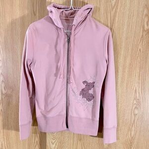 Maurices Dusty Pink Embroidered Hoodie Full-Zip Jacket